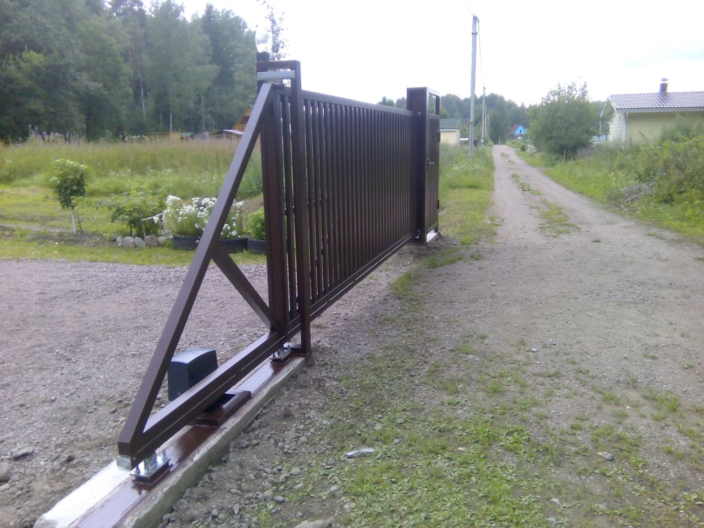 Автоматические откатные ворота 4Х2 в СНТ Петровское 2